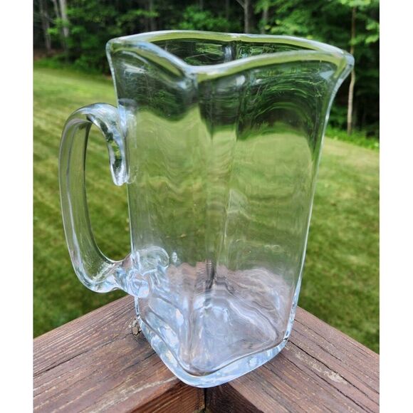 Other - SIMON PEARCE Woodbury Square Glass Pitcher Medium Made in USA 7” Tall